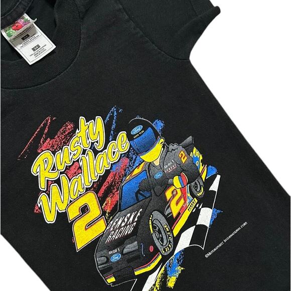 NASCAR Rusty Wallace 90’s Vintage Racing Kids Tee - Picture 3 of 5